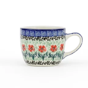 Kubek ceramiczny C91 0,17l <br> 1916X Czerwone kwiatuszki